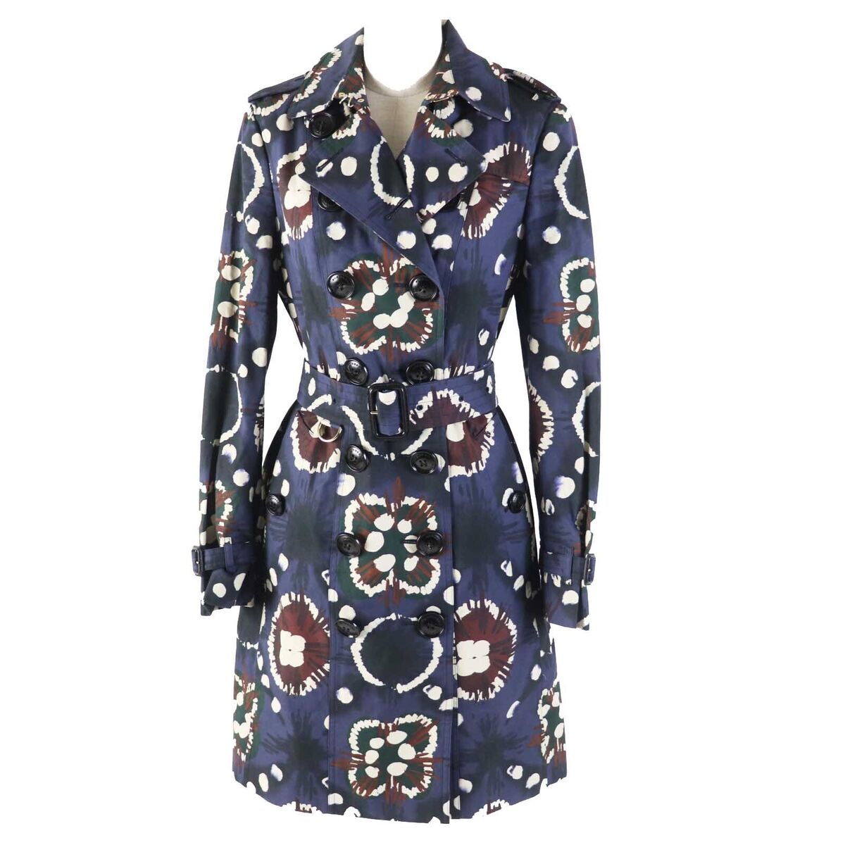 BURBERRY LONDON 4015581 Flower print Trench Coat 38 Navy BURBERRY LONDON 4015581 Flower print Trench Coat 38 Navy
