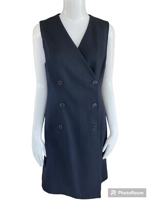 Vintage 90s NAUTICA SLEEVELESS Navy Blue BLAZER DRESS double breasted preppy 10 | eBay Vintage 90s NAUTICA SLEEVELESS Navy Blue BLAZER DRESS double breasted preppy 10 | eBay