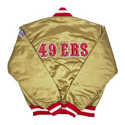 Vtg Rare NFL San Francisco 49ers Gold Starter Satin Bomber