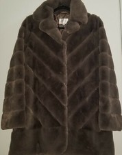 Patty Kim Notch Lux Faux Fur Coat Fully Lined