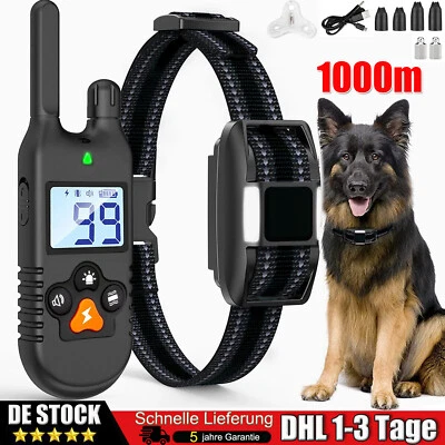 MARKENLOS 1000M Hund Ausbildung Stromschlag Erziehungshalsband Hunde Vibration Ton e-Shock