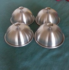 BBQ Burger Basting Lids 4.75in. set of 4 Cheese Melting Dome Covers metal knobs