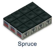 SPRUCE - SILVER CUP BILLIARD CHALK - 1Dz/12 pieces