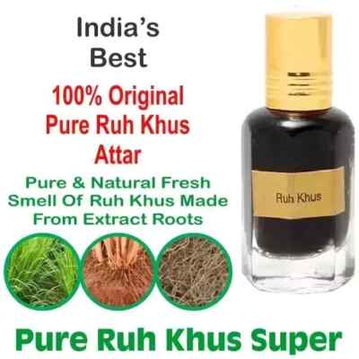 Pure Original RUH KHUS attar | Ittar LONG LASTING FRAGRANCE, 10ml USA BEST