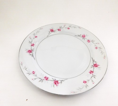 Norleans Debonaire Dinner Plate Fine Bone China Pink Roses Vines Vintage - Picture 3 of 12