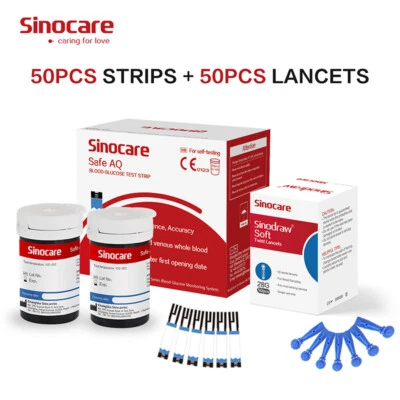Tiras reactivas de glucosa en sangre for diabtes-Sinocare Safe AQ Smart&Voice*50