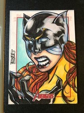 HELLCAT Patsy Walker #1/1 Sketch aFEX card Rodrigo Martins 2012 Marvel Beautiful