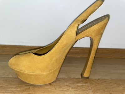 Original YSL Yves Saint Laurent Tribute Mules Wildleder Mustard-Gelb Gr. 37 NEU