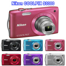 Nikon COOLPIX S3300 Strawberry 6x Zoom 16.0MP Digital Camera NIKKOR Glass 90 NEW