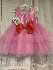 The Grinch Dr. Seuss Girls Pink Dress Costume Red Bow 3T Polyester Elastic