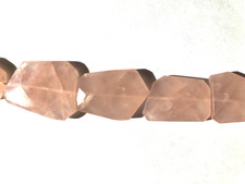 Natural Rose Quartz Beads 25 x 35mm Freeform Tabs one 16" strand