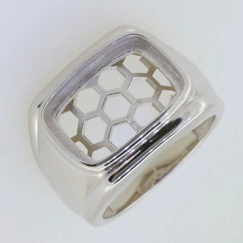 925 Sterling Silver Men’s Cushion 15x11mm Semi Mount Ring Setting For Cabochon