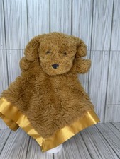 Cloud Island Brown Doodle Puppy Dog Lovey Security Blanket Plush Satin Trim