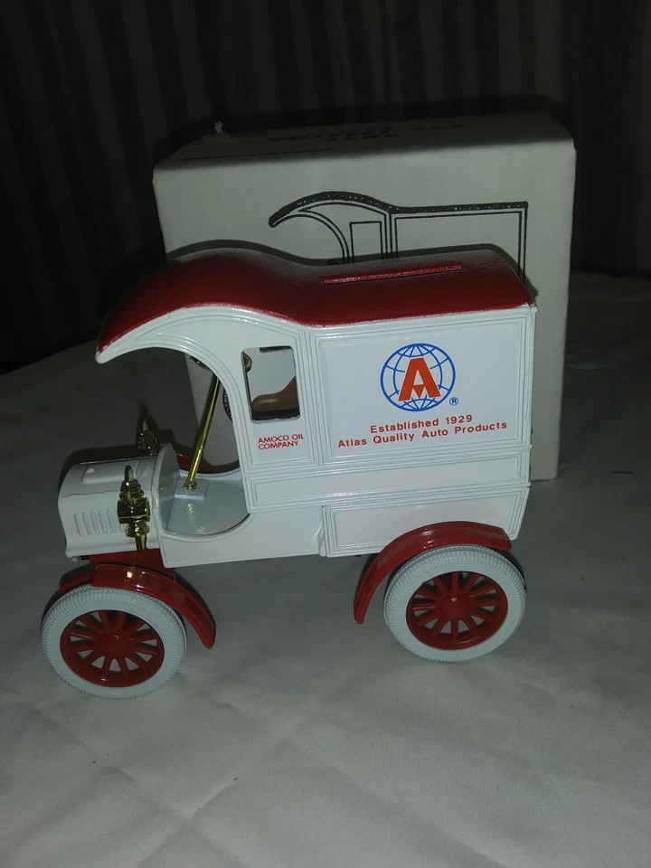 Banco de coche de reparto Ford 1905 de metal fundido a presión ERTL calidad Atlas ruedas rojas automáticas Foto 3 de 4