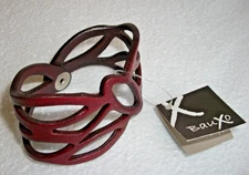 Bauxo CUT OUT BUTTERFLY DESIGN Brown Leather SNAP Bracelet UNISEX  BOHO GYPSY 6"