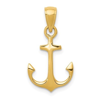14 Karat Gelbgold Anker Anhänger