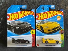 Hot Wheels 2025 Ferrari F40 Competizione Exotics Lot of 2 : Black Yellow READ