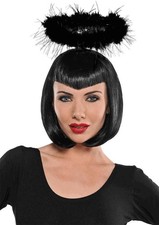 Marabou Halo Angel Fallen Fancy Dress Halloween Adult Costume Accessory 2 COLORS