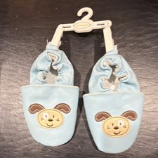 Kohl's Baby Slip-On Slippers Blue Dog Appliqu Soft Sole US Size XL
