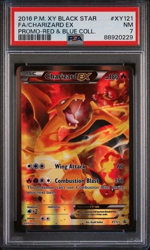 Pokémon Charizard EX XY121 Full Art Promo Holo Black Star Red & Blue PSA 7