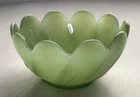 Vtg Fire King Jadeite Lotus Blossom Green Dessert Cup Bowl 4.5" 1950s Small Dish