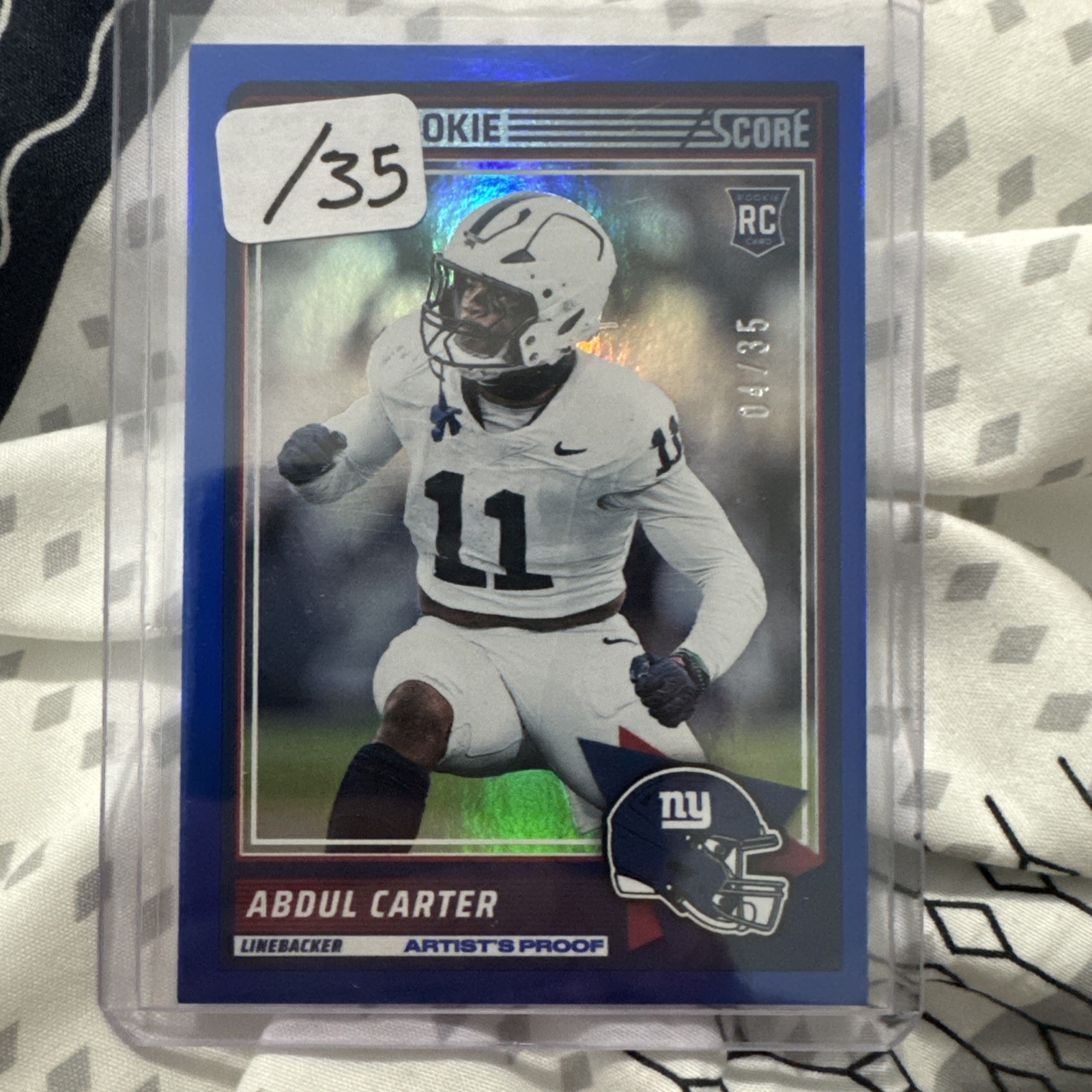 2025 Score Abdul Carter Artist's Proof #/35 Rookie #16