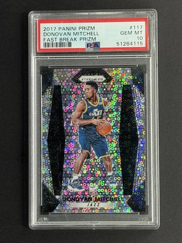 2017-18 Panini Prizm - Donovan Mitchell #117 Fast Break Prizm (RC) PSA 10