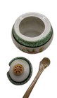 Vintage Hand Painted Japan Salt & Pepper Shakers Mustard Jar Caddy — photo 4