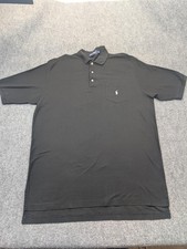 Polo Ralph Lauren Polo Shirt Mens XL Black Pocket Pony Golf Short Sleeve Pique