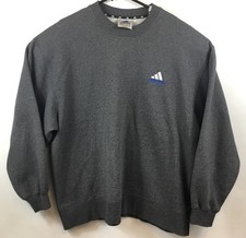 Vintage 90s Adidas Trefoil Spell Out Crewneck Sweatshirt USA Made Gray Size XL