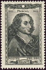 France num Yvert 614 ** MNH Blaise Pascal Année 1944