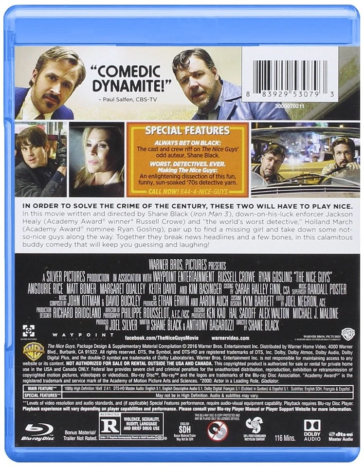 The Nice Guys (Blu-ray) Russell Crowe Ryan Gosling Angourie Rice (US IMPORT) - Image 3 of 4