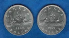 1959 & 1960 CANADIAN $1.00 DOLLARS COIN - 80% PURE SILVER CIRCULATED COIN