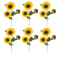 6Er Set KüNstliche Sonnenblumen Sunflower Mit 3 BlüTen H. 90Cm Gelb Formano