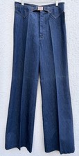 VINTAGE 70s Blu Spirit Jeans Womens 28x36 Blue Flare Wide Leg Bell Bottom NWT
