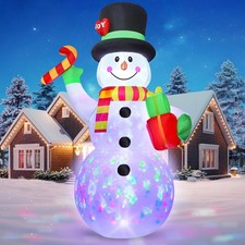7FT Christmas Inflatable Snowman Outdoor Decoration, Giant Blow up Snowman Ho...