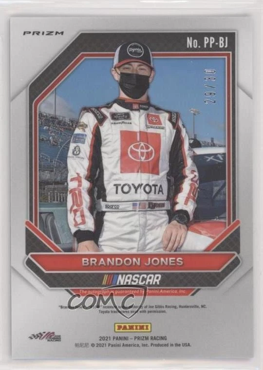 2021 Panini Prizm Patented Penmanship Carolina Blue Scope /30 Brandon Jones Auto - Image 2 of 2