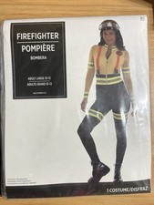 Firefighter Women Dress Up Halloween Adult Costume Size Large 10 - 12