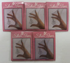 Vtg Lot 5 Pairs SILKEN SHEER Pantyhose Hose Hosiery MEDIUM Butter Rum  Black