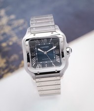Cartier Santos Blue Dial WSSA0030 2022 Full Set Blue Strap Cartier Warranty
