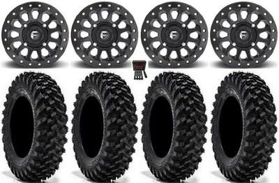 Fuel Vector Beadlock 15'' Wheels Black 30'' Warrior XT Tires Can-Am Maverick X3