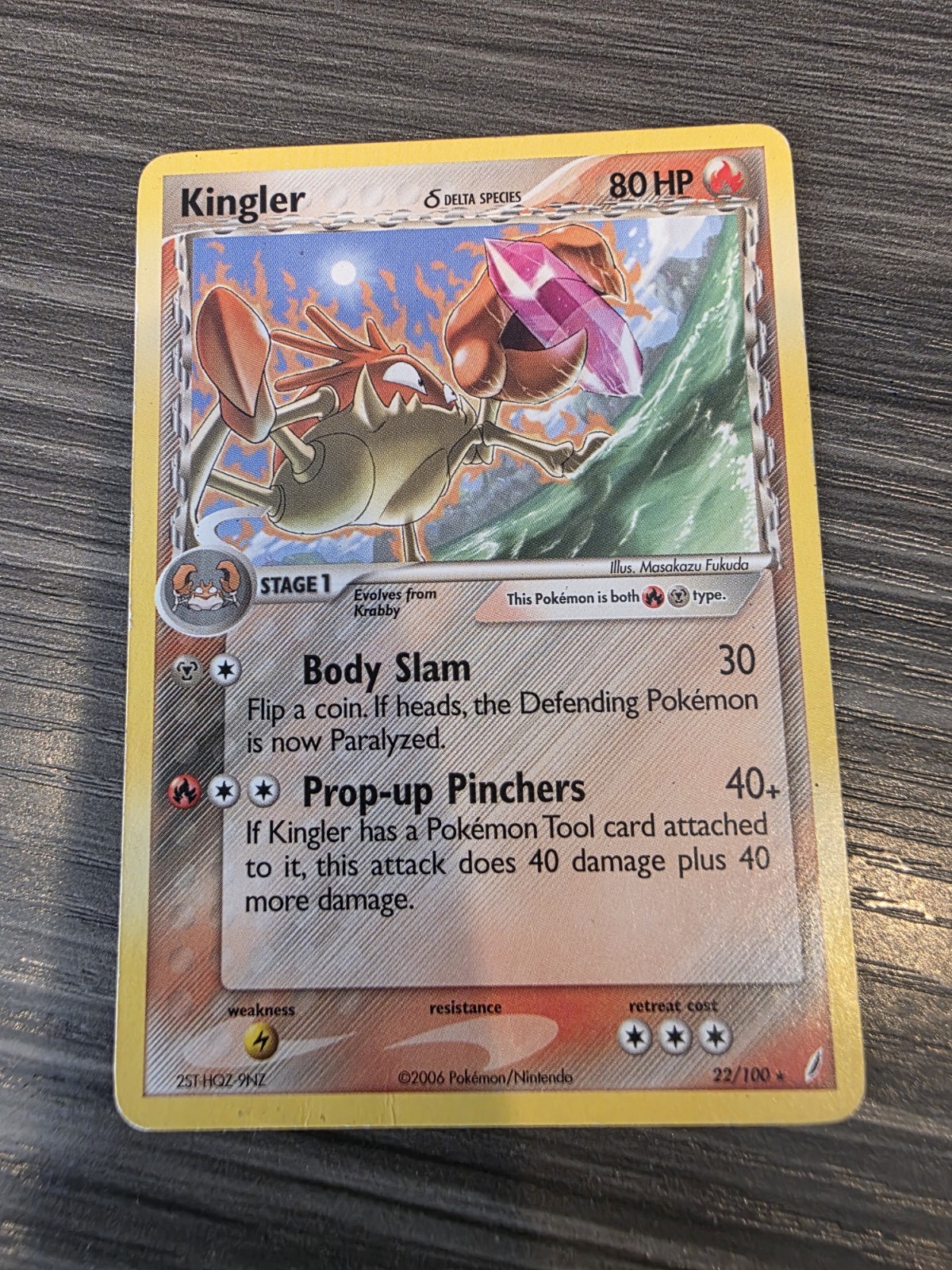 Pokemon TCG Kingler 22/100 Crystal Guardians Non-Holo Rare - LP