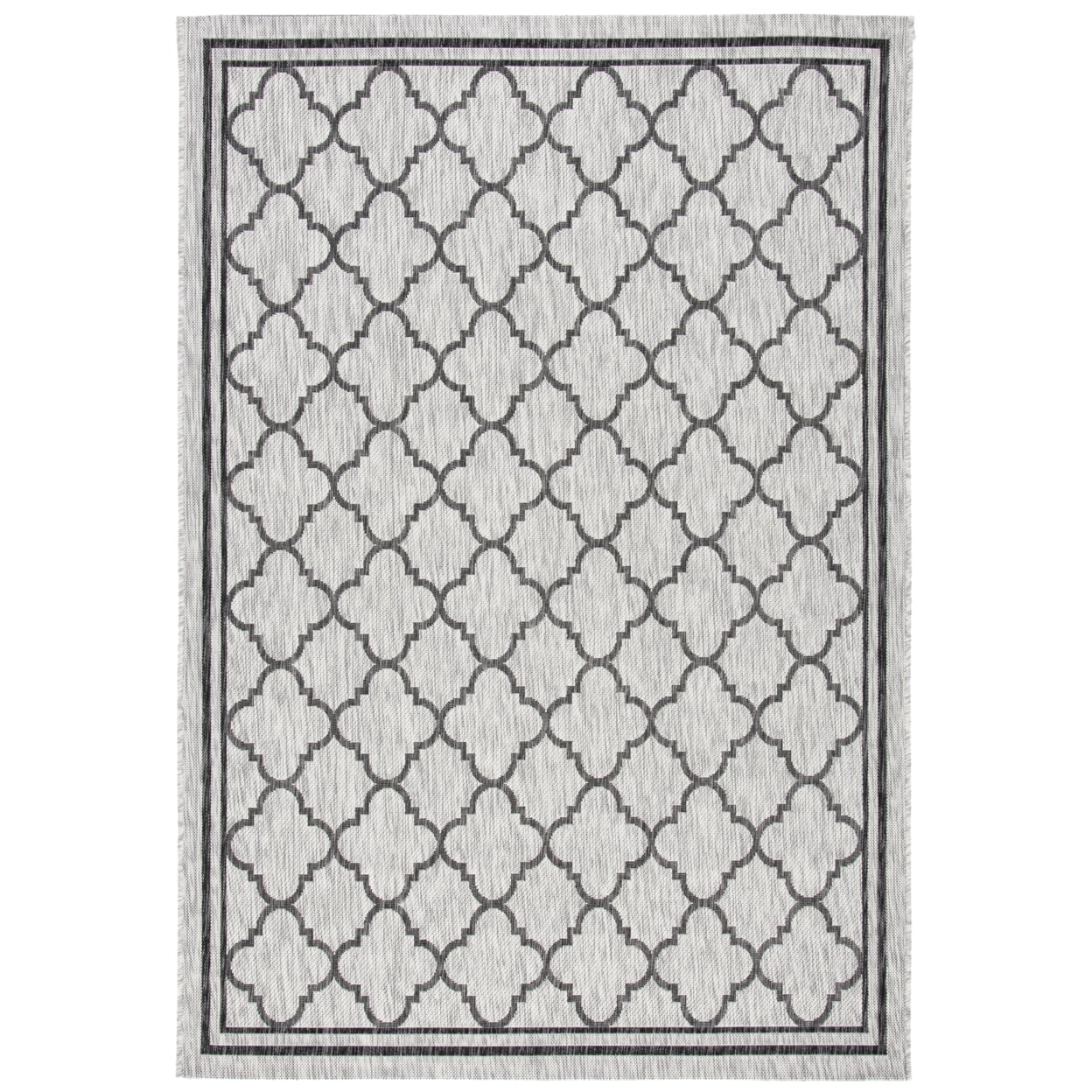 SAFAVIEH Courtyard Claudia Geometric Indoor/Outdoor Area Rug, Light Grey/Black,