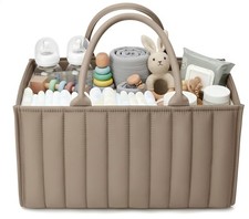 Baby Diaper Caddy Organizer-Large Nursery Storage Basket for Changing Table a...
