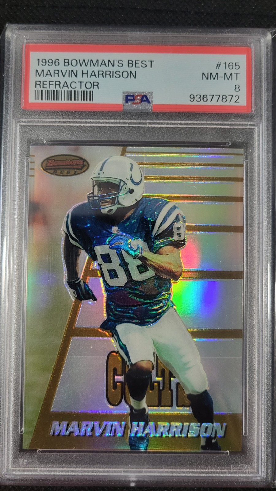1996 Bowman's Best Marvin Harrison Refractor Psa 8 #165