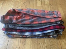 Boys Plaid Flannel Long Sleeve Collared Button-Up Shirts - Lot of 8 - Gap REI