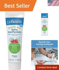 1.4oz Dr. Brown's Fluoride-Free Strawberry Toothpaste for Infant Toddler Care