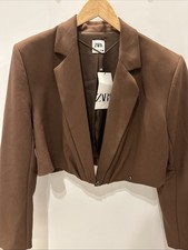 Zara Sold Out Brown Cropped Blazer
