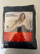 Electric Heated Blanket-Twin-Whole Body Warming-Microplush 62"x84" Navy Blue-NEW