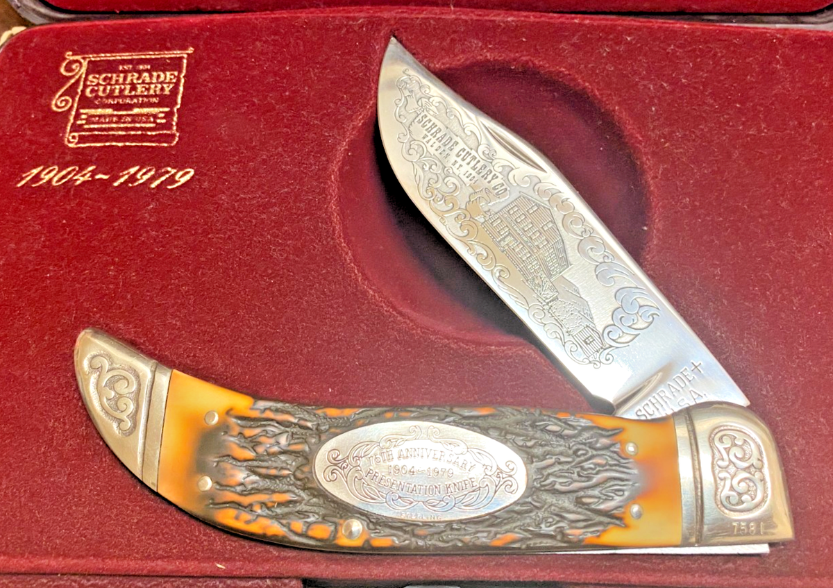Schrade+ USA,75th. Anniversary Clasp Knife #7581, Original Case